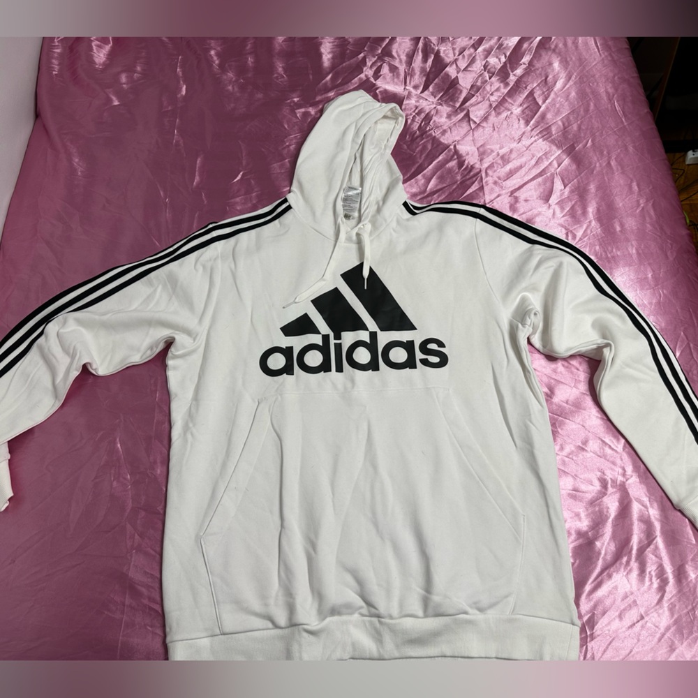 Adidas White Hoodie with Black Accents
